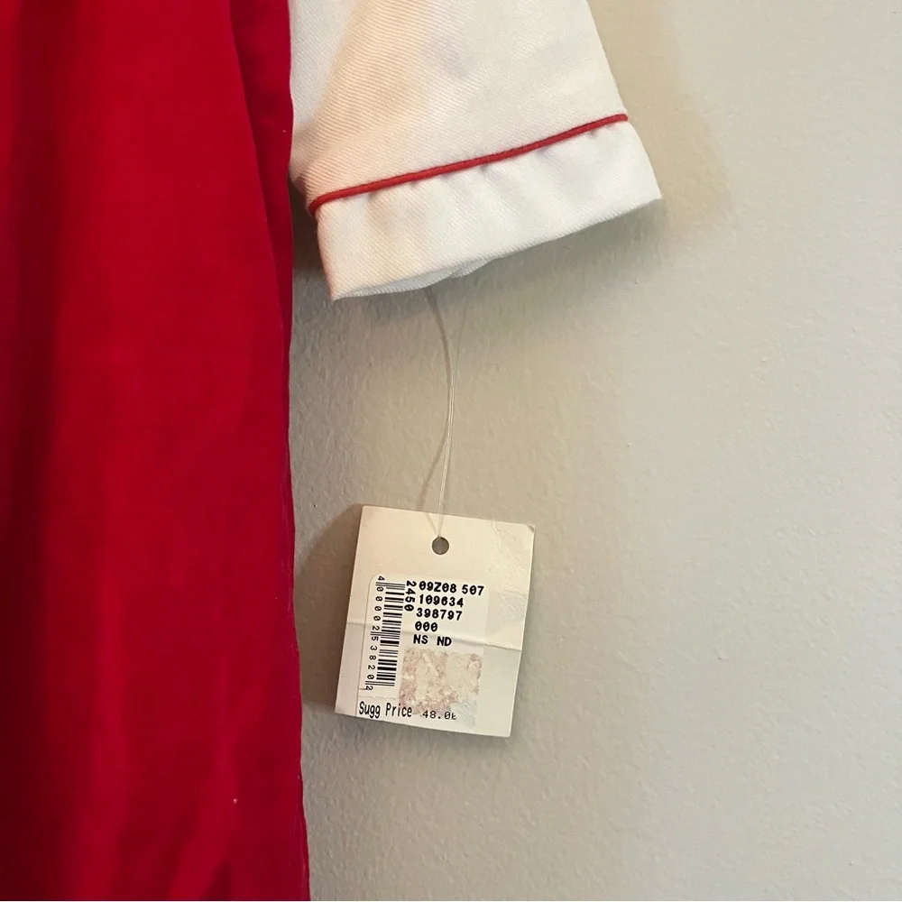 NWT Little Diamonds Red White Velvet One Piece Outfit 24M